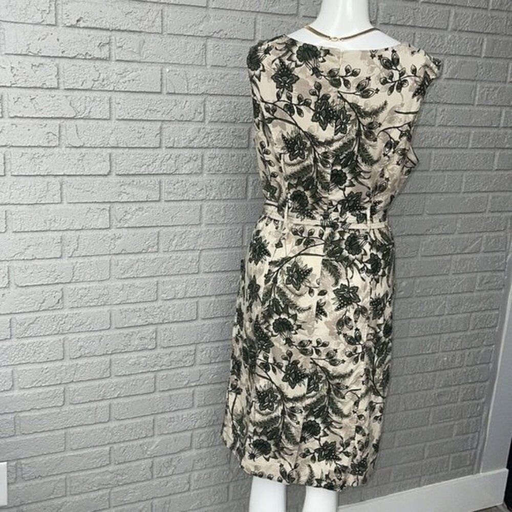 Anne Klein Women Sleeveless Floral Print Tie Waist Shift Dress Size 12 - Picture 4 of 10
